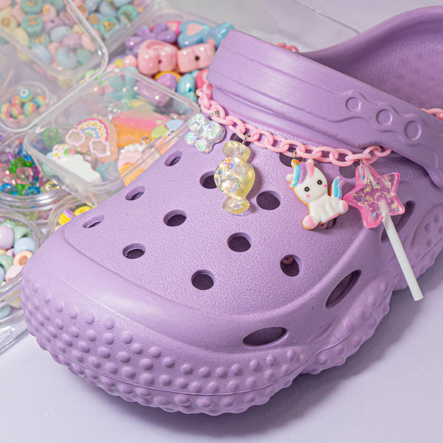 200pcs Pastel Rainbow Acrylic Beads – For DIY Bracelets, Keychains & Shoe Charms