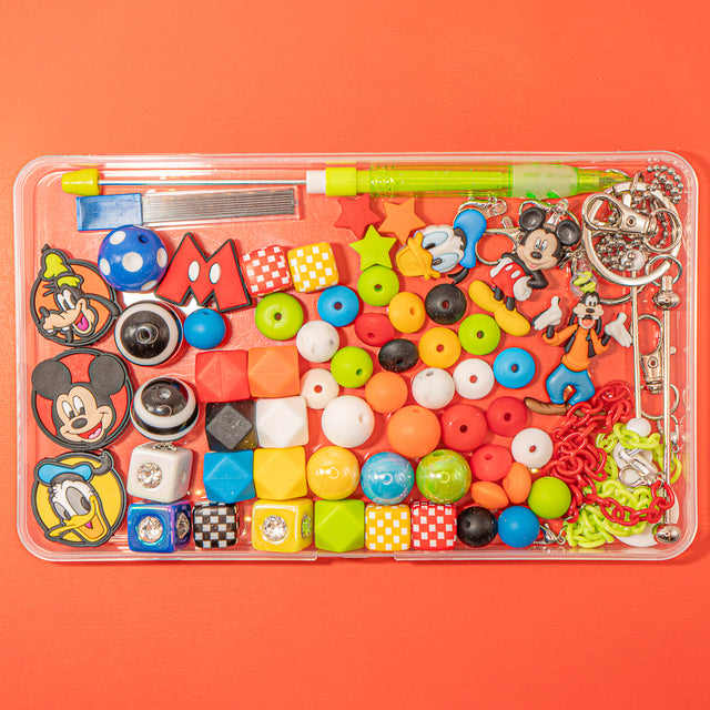 40pcs Disney Mickey Mouse Silicone Acrylic Beads – Perfect for DIY Pencil & Drink Charms