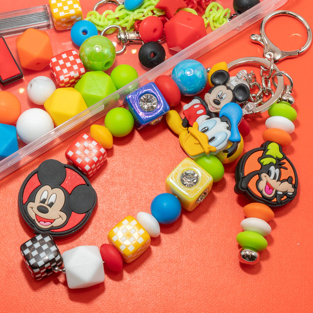 40pcs Disney Mickey Mouse Silicone Acrylic Beads – Perfect for DIY Pencil & Drink Charms