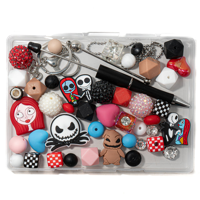 40pcs Halloween Silicone Acrylic Beads – Perfect for DIY Pencil & Drink Charms