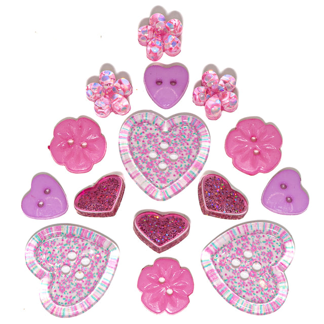 Rosy Glow Craft Embellishment Mix