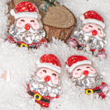 Christmas Transparent Resin Flat Back Cabochons – Glitter Santa Shapes