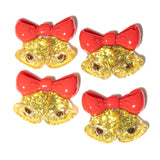 Christmas Transparent Resin Flat Back Cabochons – Glitter Bell Shapes