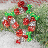 Christmas Transparent Resin Flat Back Cabochons – Glitter Candy Cane Shapes