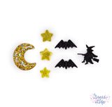 Witch Way To The Candy Sparkly Halloween Themed Embellishments