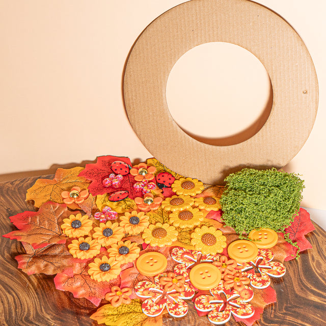 Autumn Harvest Wreath Craft Kit 50+ Pieces
