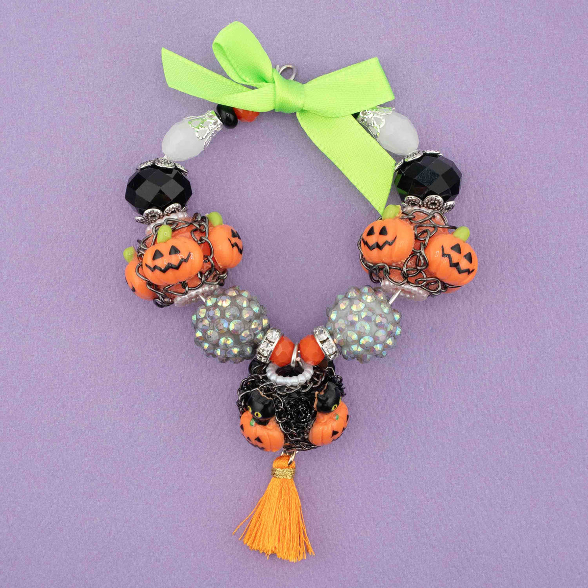 Handmade Beaded Halloween Mini Wreath Ornaments