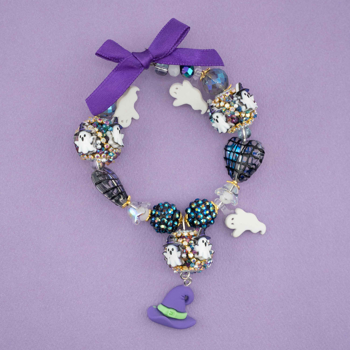 Handmade Beaded Halloween Mini Wreath Ornaments
