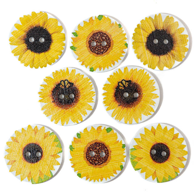You Are My Sunshine Sunflower Rustic Nature Inspired 2-Hole Buttons