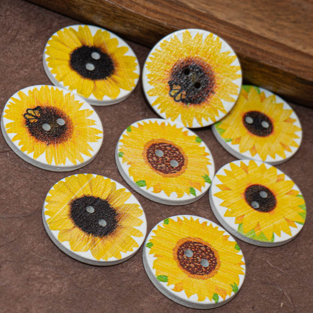 You Are My Sunshine Sunflower Rustic Nature Inspired 2-Hole Buttons