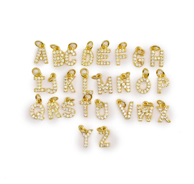 ABC Rhinestone Letter Charms
