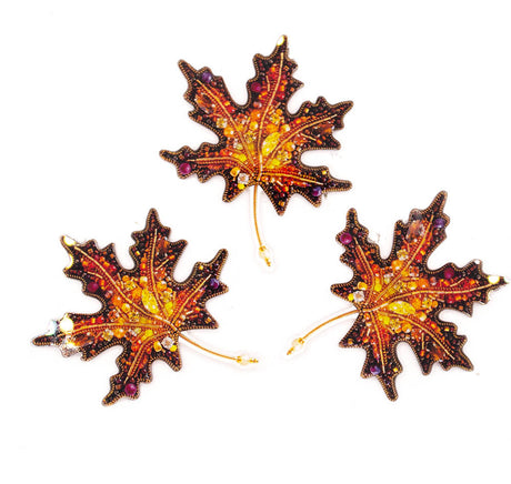 Red Acrylic Maple Leaf Flatback Craft Embellishments