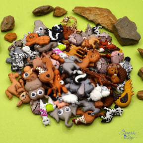 Large pack of various zoo animal themed craft buttons