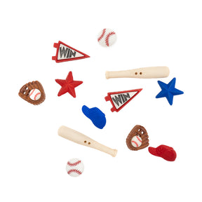 Baseball themed craft buttons for sewing and crafting
