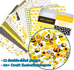 12 high-quality 6x6" double-sided papers from Echo Park Papers and 60+ coordinating Dress It Up buttons