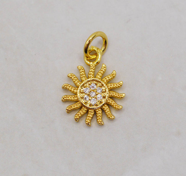 Beaming Sun 18K Gold Charm