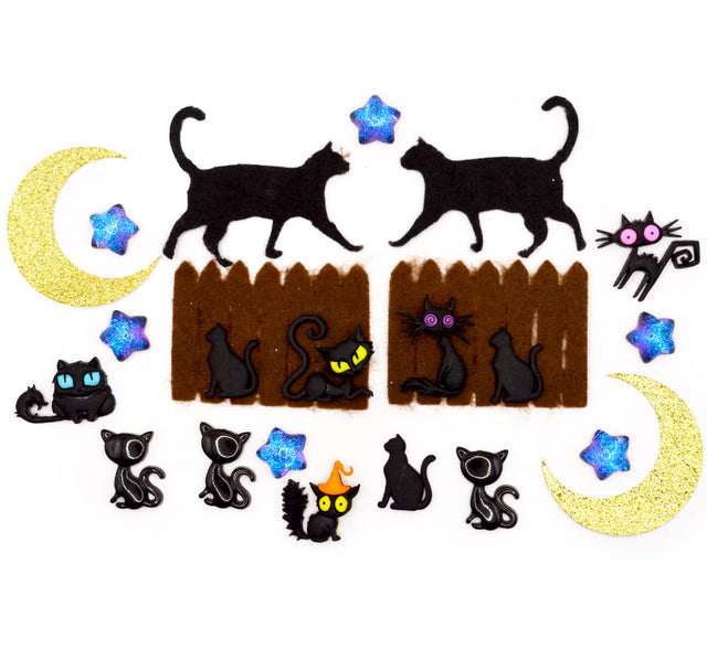 Midnight Cat Craft Embellishment and Felt Assortment 30pcs