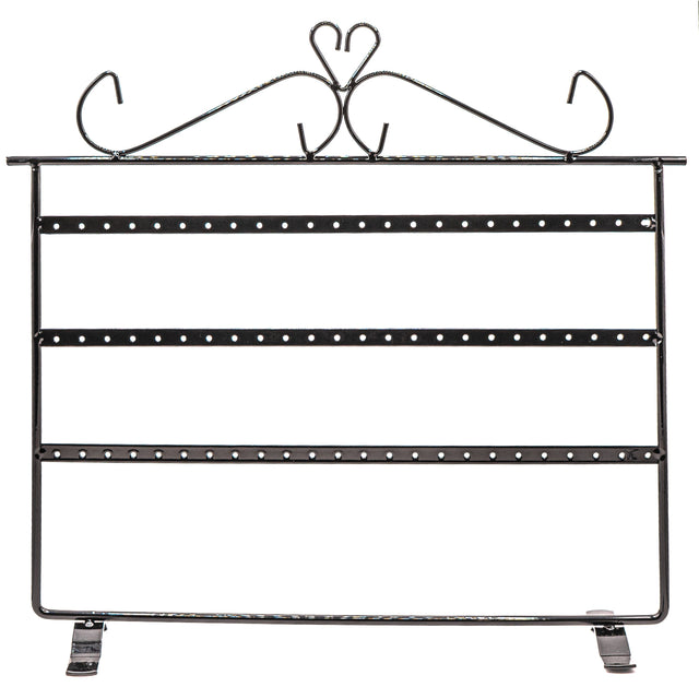 Black Triple-Level Rectangle Iron Earring Display Stand