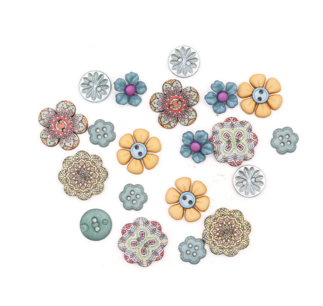Dusty Blue Blooms Mix Embellishment Pack