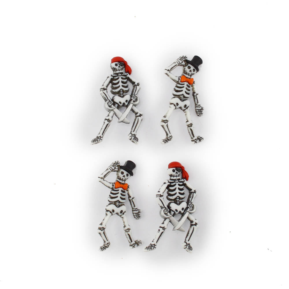 Bone-ified Characters Fun Halloween Skeleton Buttons