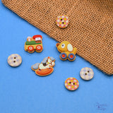 Features a train, rocking horse and wheely dog perfect for nursery projects