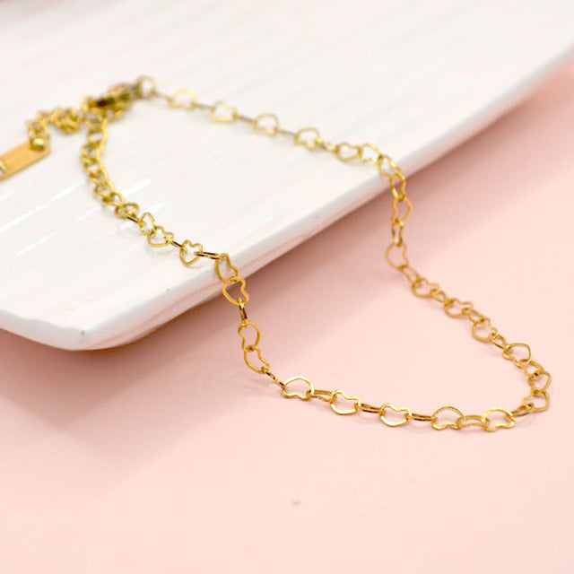 Mini Heart Link Stackable Bracelet