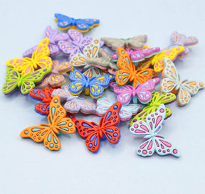 Bright loop button butterflies for crafting spring and nature projects