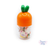 Features an assortment of beautiful hand-dyed buttons and embellishments. Bunnies, easter eggs, and carrots. Reusable plastic container
