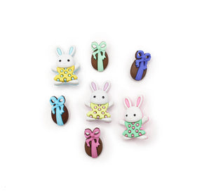 pastel rabbits and chocolate egg easter eggs for Easter and Spring crafts