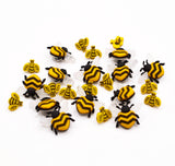 large and small decorative bee embellishments for crafting
