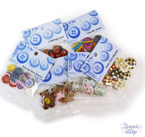 Get a surprise assortment of 12 button packs featuring packs from our vault, limited edition packs, single style packs, and more