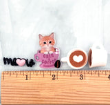 Orange Cat and Coffee Craft Buttons