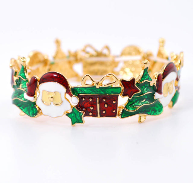 Colorful Christmas Enamel Bangle