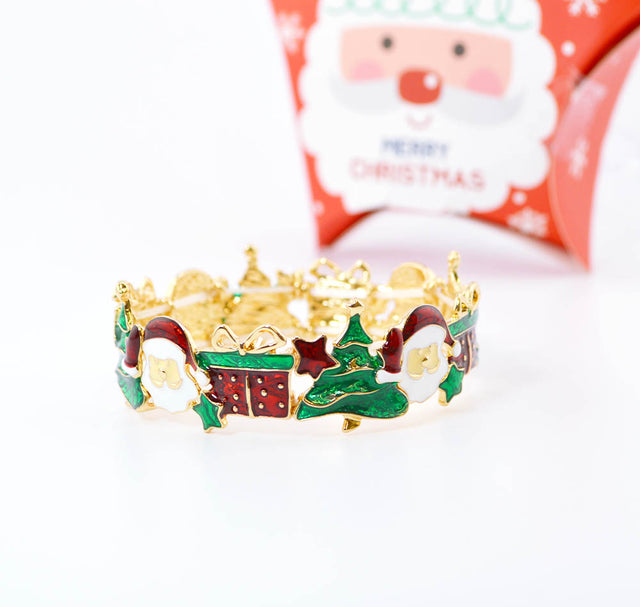 Colorful Christmas Enamel Bangle