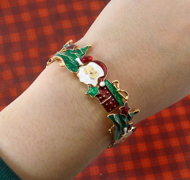 Colorful Christmas Enamel Bangle