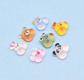 seven style of chubby cute animal craft embellishments for paper or wood crafting. 