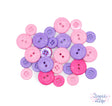 Mix of sew-thru buttons in pinks and purples
