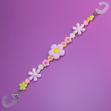 Acrylic Beaded Shoe Charms Pair in Pink Daisy