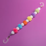 Acrylic Beaded Shoe Charm Pair in Rainbow Puffs