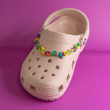 Acrylic Beaded Shoe Charm Pair in Derpy Dino