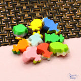 Shiny resin multi color garden flowers, flat-back embellishments