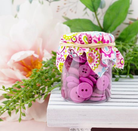 Mini Color Jars in Fuchsia Glow 70 Piece Button Assortment