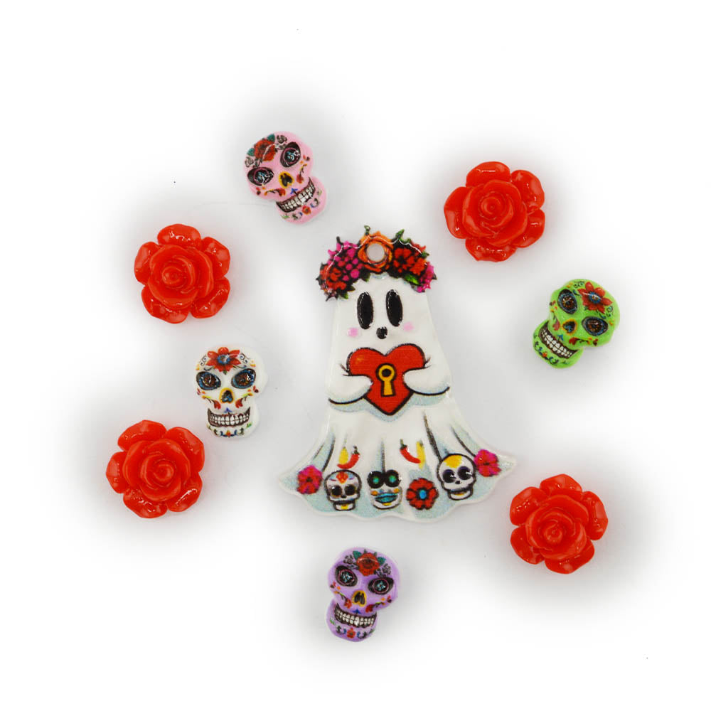 Sugar Skull Rose Garden Craft Embellishments