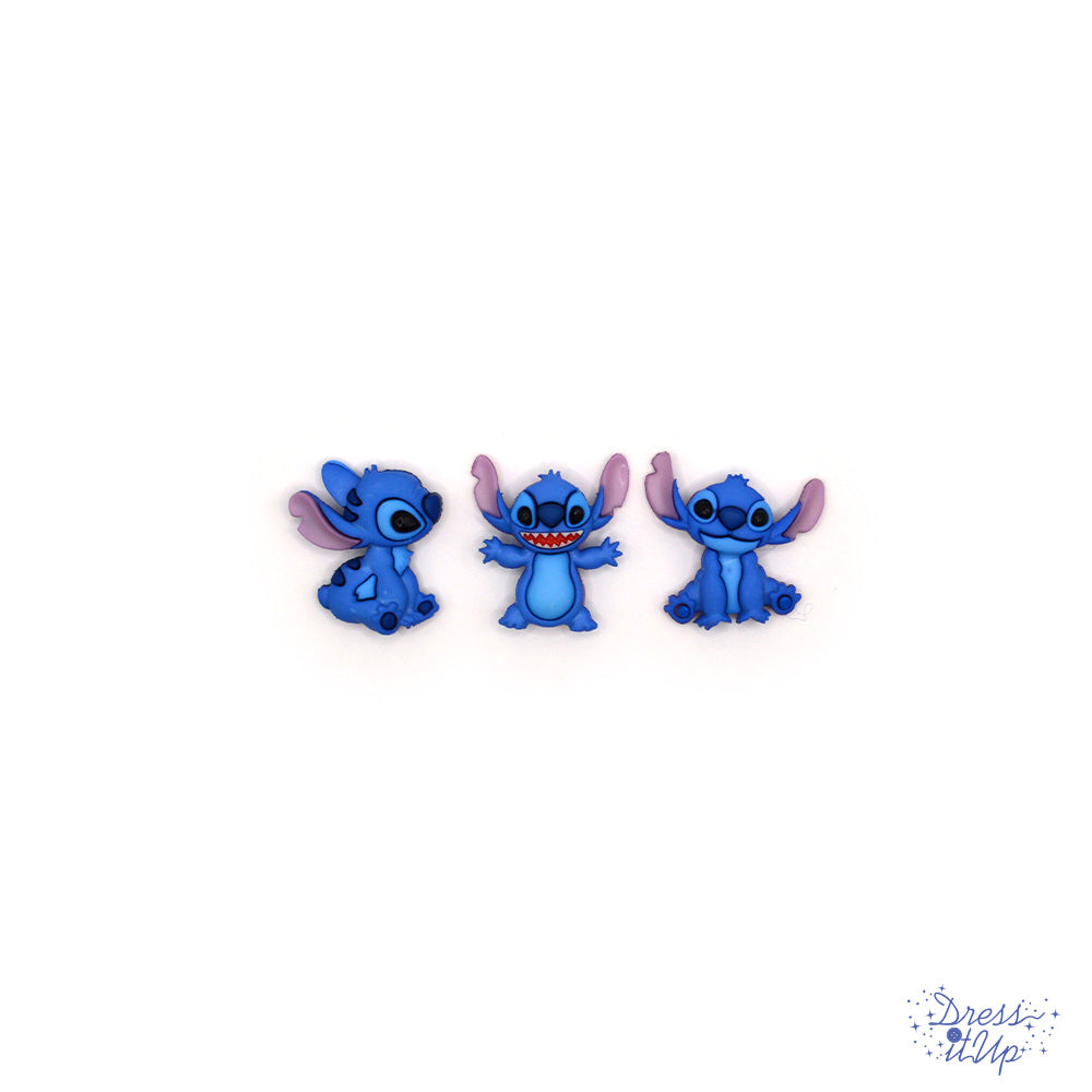 Stitch from Disney's Lilo and Stitch in three classic poses