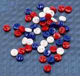 Round Patriotic Color 6mm 2 Hole Buttons