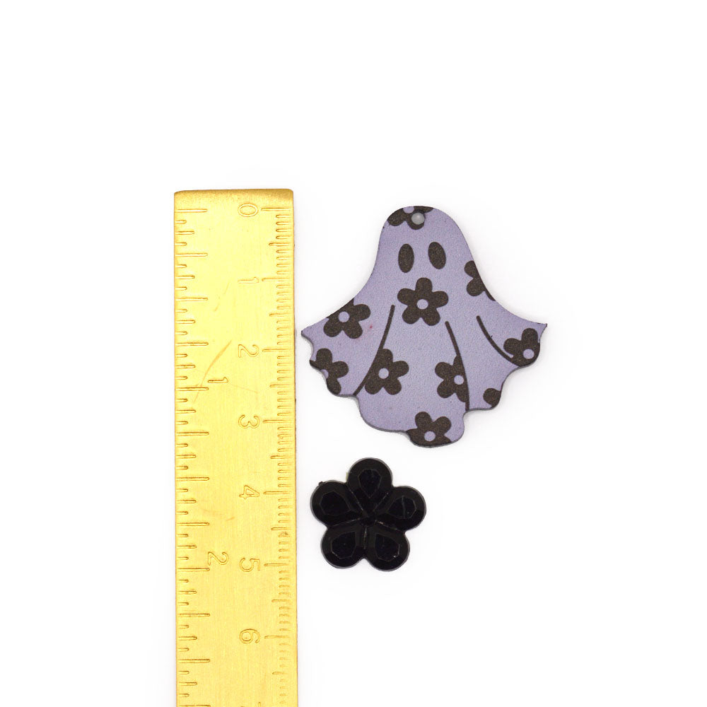Gothic Ghost & Rhinestone Flower Halloween Embellishments