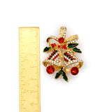 Colorful Christmas Bells Rhinestone Enamel Brooch