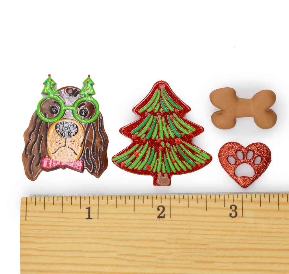 Christmas Pup & Tree Craft Embellishment Mix