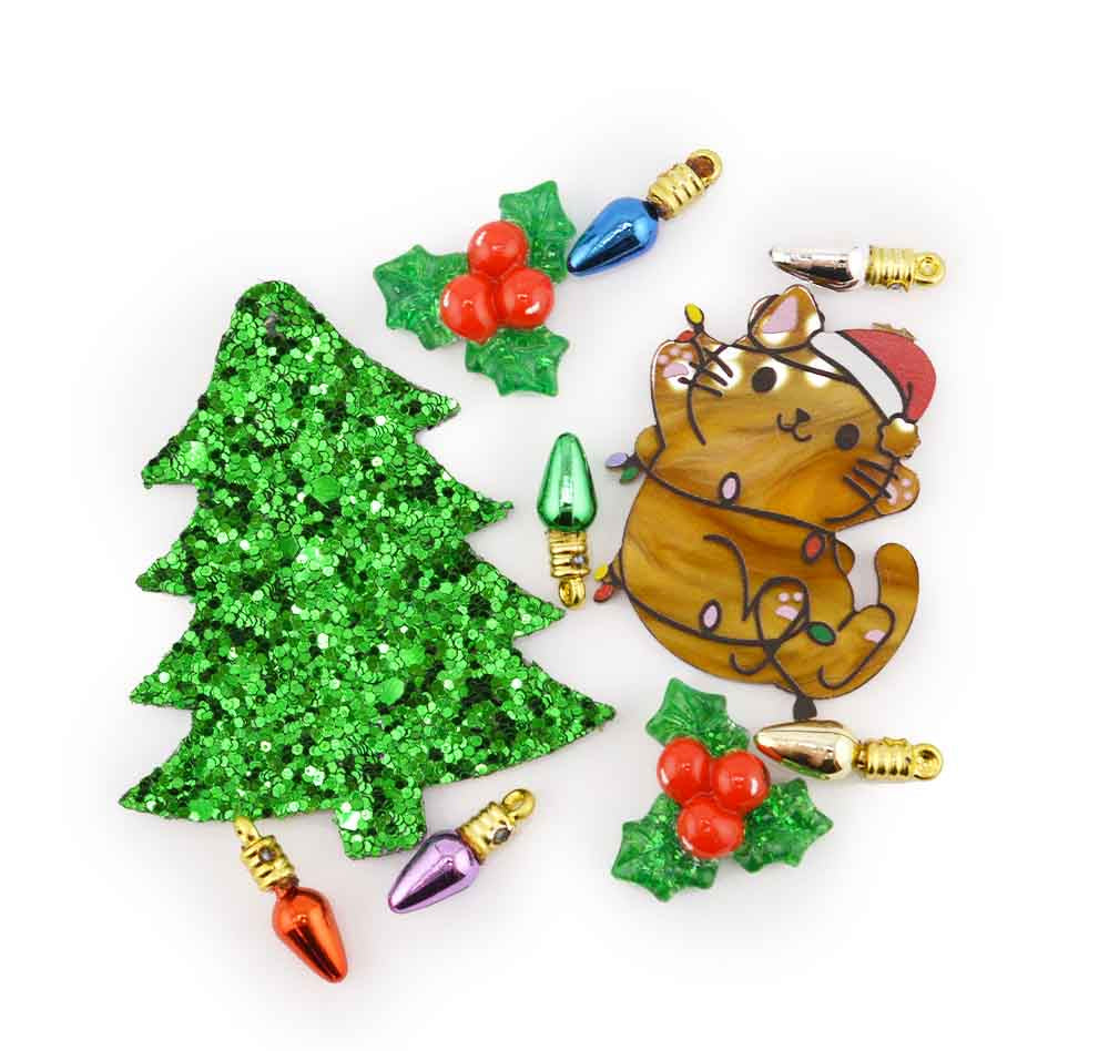 Tangled Up in Christmas Orange Cat Embellishment Mix