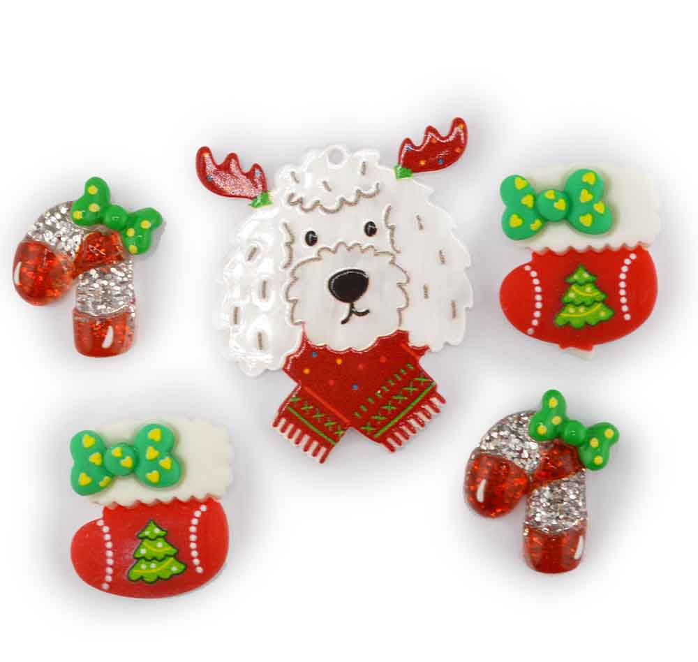 Poodle & Peppermint Christmas Embellishment Mix